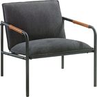 Home Use Modern Accent Chairs Cafe Metal Lounge Chair Charcoal Gray Finish