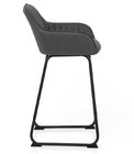 Retro Color Grey Bar Stool Chairs 53x41x92cm High Back Sturdy For Kitchen