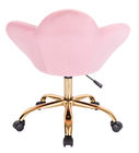 Adjustable Height Home Office Swivel Chair Flower Shape Pink And Golden Leg