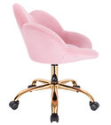 Adjustable Height Home Office Swivel Chair Flower Shape Pink And Golden Leg