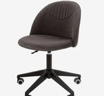 Metal Swivel Task Chair Black Powder Coating With Cushion And Adjustable Height