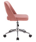 Pink Wide Swivel Chair Home Office Adjustable Height In Polished Leg