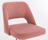 Pink Wide Swivel Chair Home Office Adjustable Height In Polished Leg
