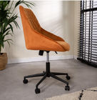 Industrial Yellow Velvet Comfortable Upholstered Office Chair  With Padded Seat