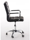 Faux Leather Swivel Task Chair Adjustable Height Swivel Home Office Chair In Black For Small Space With Armrest