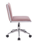 Strong Steel Frame Velvet Upholstered Swivel Office Chair Adjustable Chrome Leg And Castors