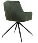 Green Linen Comfortable Dining Room Chair Height Adjustable With Armrest In Black Leg
