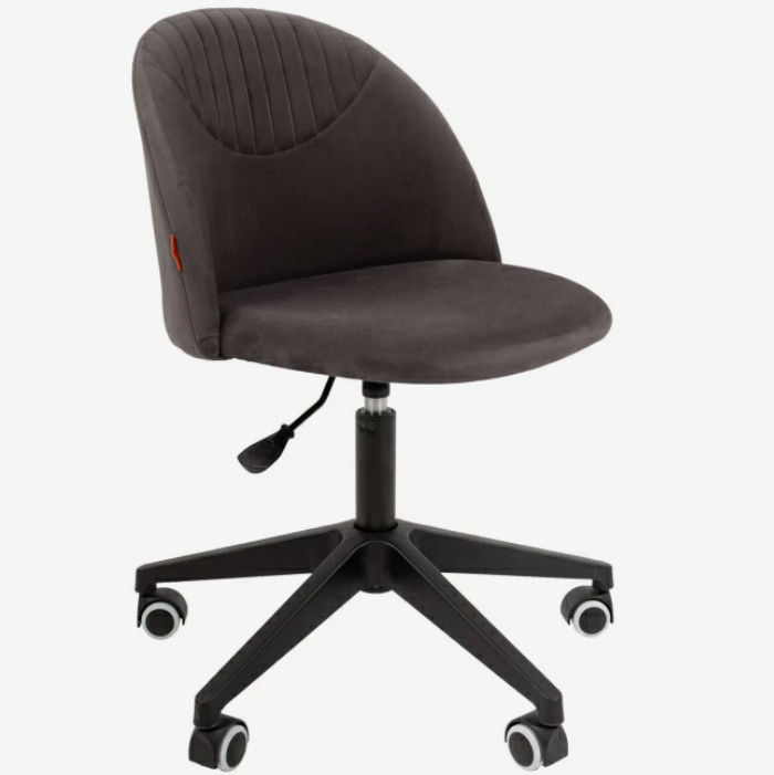 Metal Swivel Task Chair Black Powder Coating With Cushion And Adjustable Height