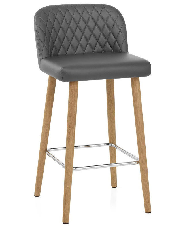 Grey PU Bar Stool Chair